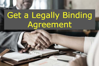 write a legally binding agreement