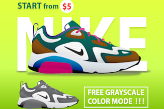 make illustration of your sneakers in vector with adobe illustrator