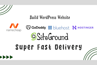 build a stunning wordpress website namecheap, godaddy, bluehost or any hosting