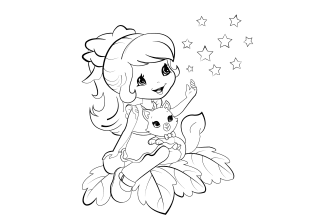 draw coloring book page for children