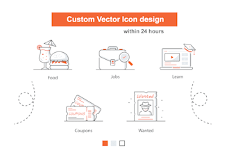 modern icon design, custom icons, and vector icon in 24 hours