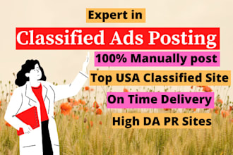 do 50 classified ads posting in manually