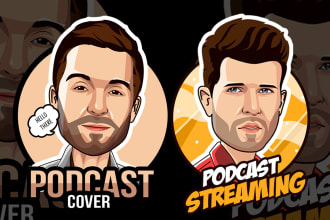 design caricature logo, cartoon character, mascot portrait, pfp in vector style