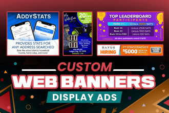 design website banner ad or display ad for optimal traffic