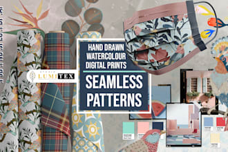 design unique and seamless hand drawn and digital patterns