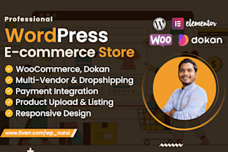 set up wordpress woocommerce dropshipping website, ecommerce store, multi vendor