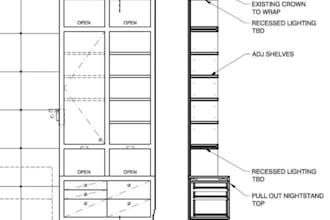 create custom kitchen or built in millwork drawing