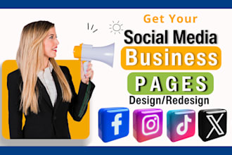 create and setup social media accounts, business page setup