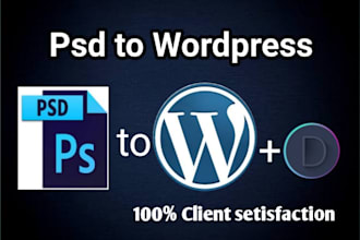 convert PSD, xd, figma to wordpress using divi or elementor