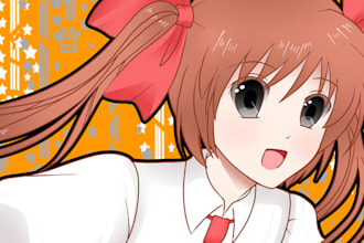 illustrate you or anything you want in vibrant anime style