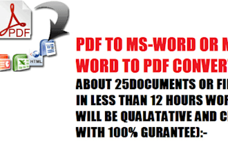 convert your word document or any other format into a pdf file or pdf To word