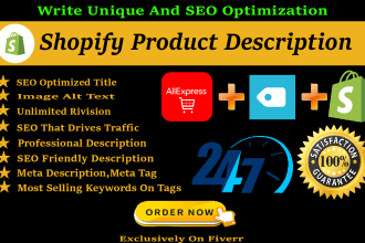 write SEO shopify product description that boost sales