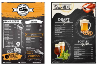create a chalkboard menu, logo, flyer, poster etc