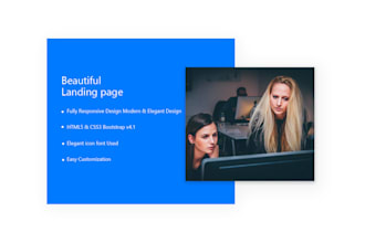 landing page design to working page on web