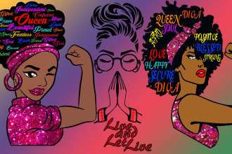 do black african american characters t shirts design