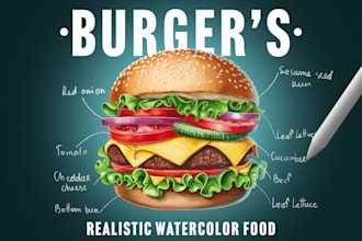 watercolor food illustration for menus, packaging and branding