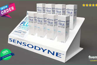 create creative 3d model for product display, posm
