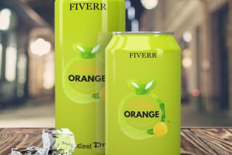 put your logo on product, food, beverage mockup in 12hours