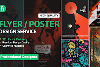 do eye catching food, event and gym flyer or poster design