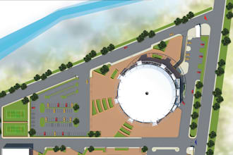 design an architectural project of stadium or sports complex floor plans 3d