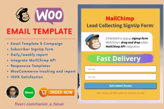 design editable HTML email template n run mailchimp campaign