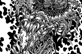 create detailed dark art illustration tshirt design