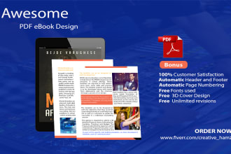 be your PDF ebook designer, book formatter and lead magnet designer