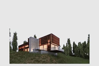 create minimal architectural model and realistic render