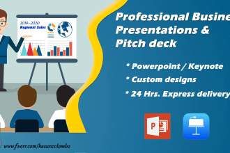 create powerpoint or keynote presentations and pitch deck