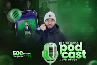 design outstanding and professional podcast cover art or podcast artwork logo