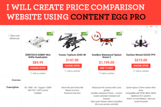 create price comparison affiliate website using content egg