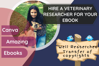 write and design an ebook on veterinary medicine and animals