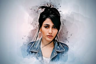 create watercolor portrait illustration