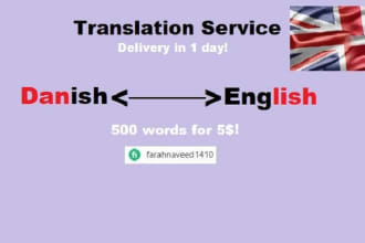 translate your content from english to danish