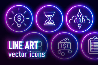 design a unique line art vector icon