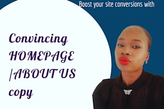 write website content for your about us, home page