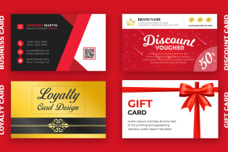 design modern business card, loyalty card, gift voucher, coupon, membership card