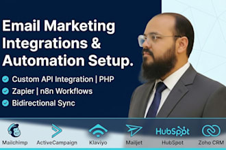 connect mailchimp, activecampaign, klaviyo, or mailjet with any CRM via API