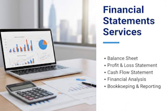 prepare financial statements, balance sheet, cash flow, profit and loss statment