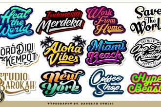 design custom typography ,lettering or vintage retro logo