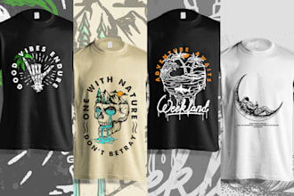 create unique illustration t shirt design