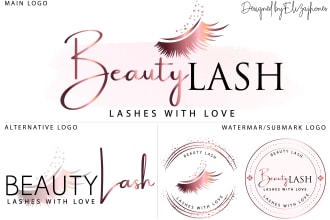 design watercolor signature eyelash or hair, spa,nails and beauty salon logo