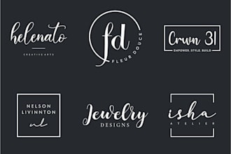 create elegant minimalist signature logo with vector files