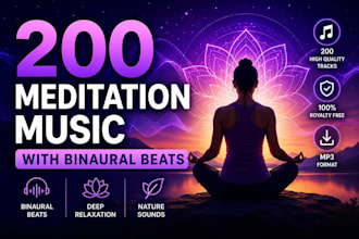 send you 200 meditation music mixed with binaural beats