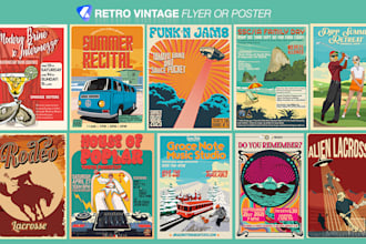 design retro vintage flyer or poster