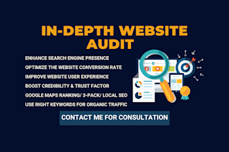 do an in depth website audit to improve SEO and conversion
