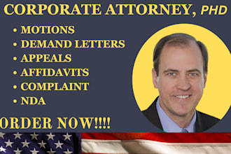 prepare legal letters, complaints, motions, contracts, disclaimer and policies