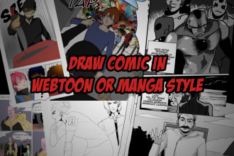 make comic in webtoon or manga style professionaly