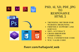 convert PSD to HTML responsive