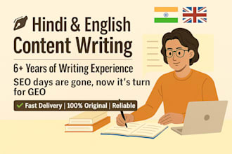 do hindi and english youtube script writing